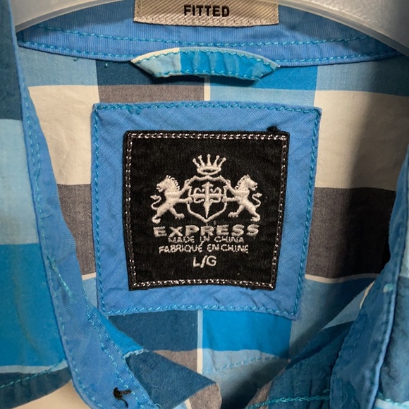 Express Button Down Fitted Style Men’s Size Large - Picture 2 of 4